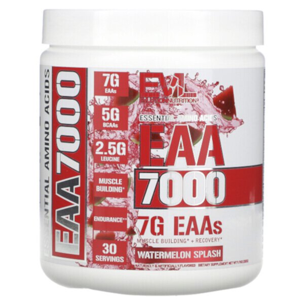EAA 7000, Арбузный всплеск, 9,9 унции (282 г) EVLution Nutrition