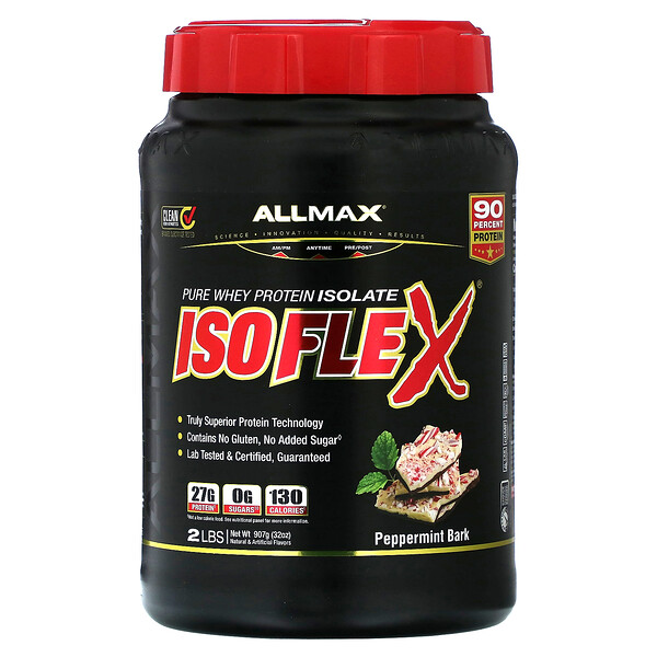 Isoflex, Pure Whey Protein Isolate, Peppermint Bark, 2 lbs (907 g) ALLMAX