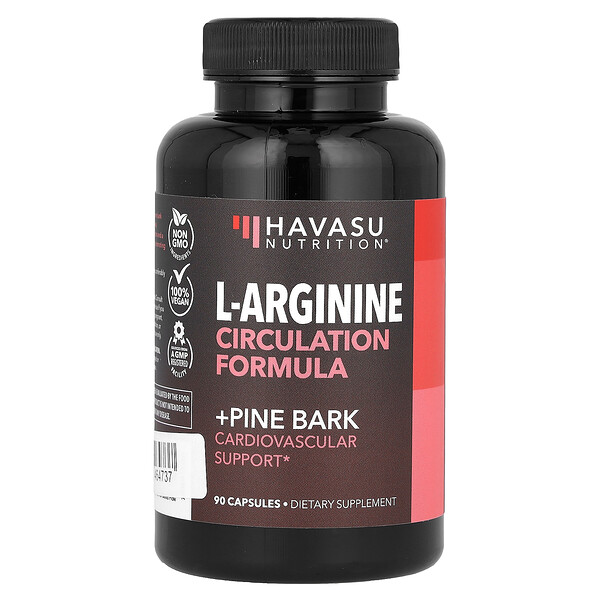 Формула кровообращения L-аргинина + сосновая кора, 90 капсул Havasu Nutrition