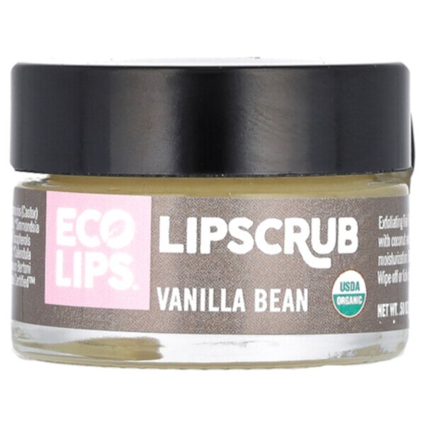 Скраб для губ, стручки ванили, 0,5 унции (14,2 г) Eco Lips Inc.