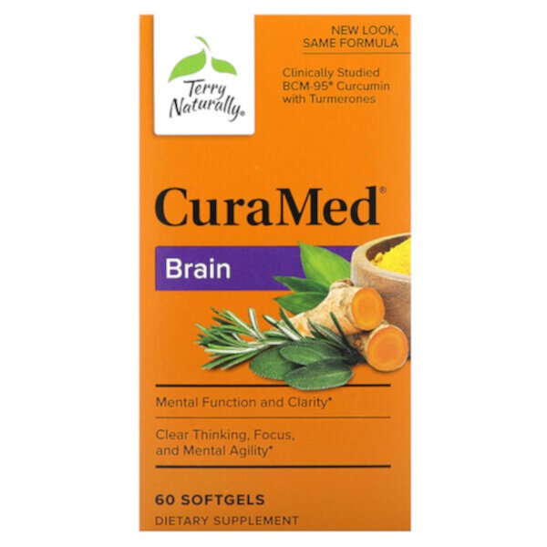 CuraMed, Brain, 60 Softgels (Мягкие капсулы) Terry Naturally