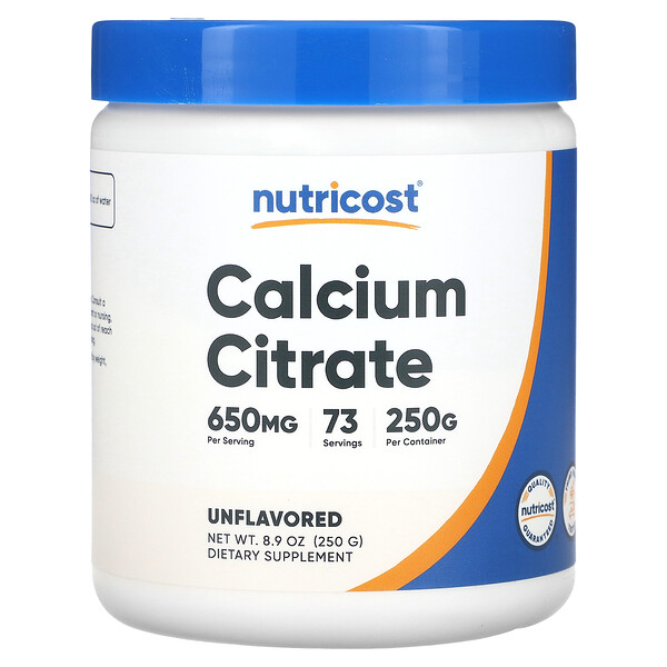 Calcium Citrate, Unflavored (Без вкуса), 8.9 oz (Унции) (250 g) Nutricost