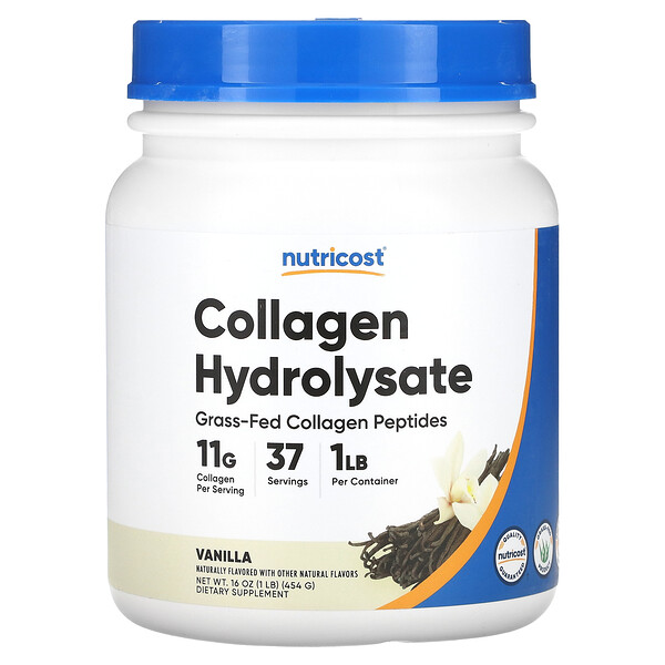 Collagen Hydrolysate, Vanilla, 16 oz (Унции) (454 g) Nutricost