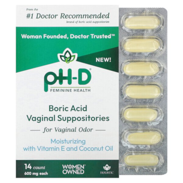 Борная кислота, вагинальные суппозитории, 600 мг, 14 шт. PH-D Feminine Health