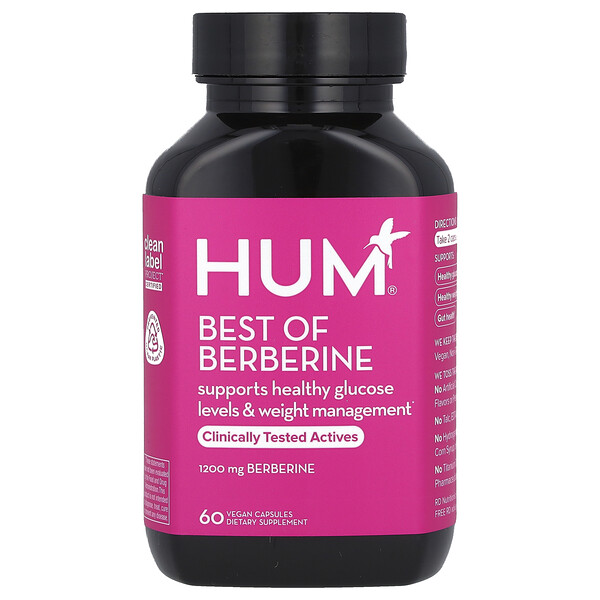 Best of Berberine, 1200 мг, 60 веганских капсул (600 мг на капсулу) HUM Nutrition