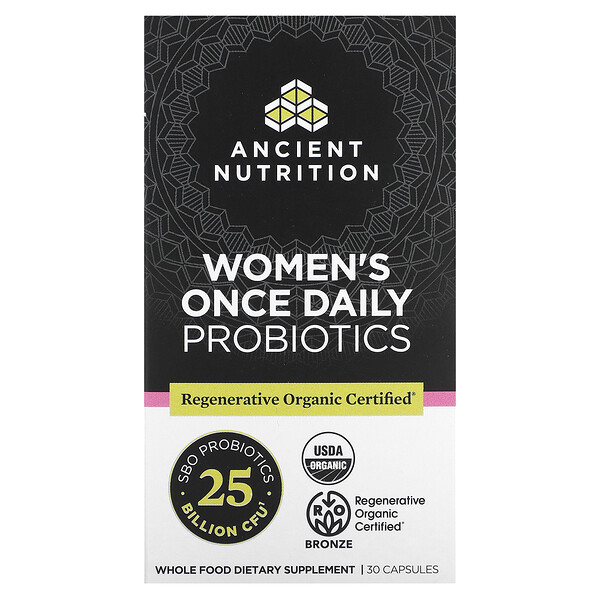 Женские пробиотики один раз в день, 25 миллиардов КОЕ, 30 капсул Ancient Nutrition