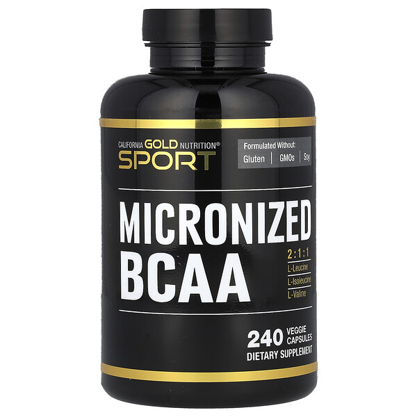 Микронизированные BCAA - 500 мг - 240 растительных капсул - California Gold Nutrition California Gold Nutrition