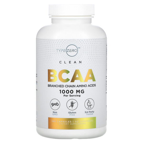 Clean BCAA, 1000 мг, 180 капсул (500 мг на капсулу) TypeZero