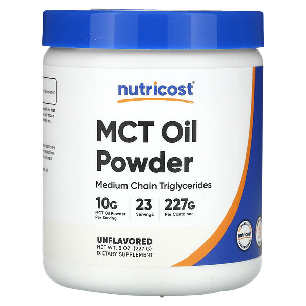 Масляный порошок MCT, без ароматизаторов, 8 унций (227 г) Nutricost