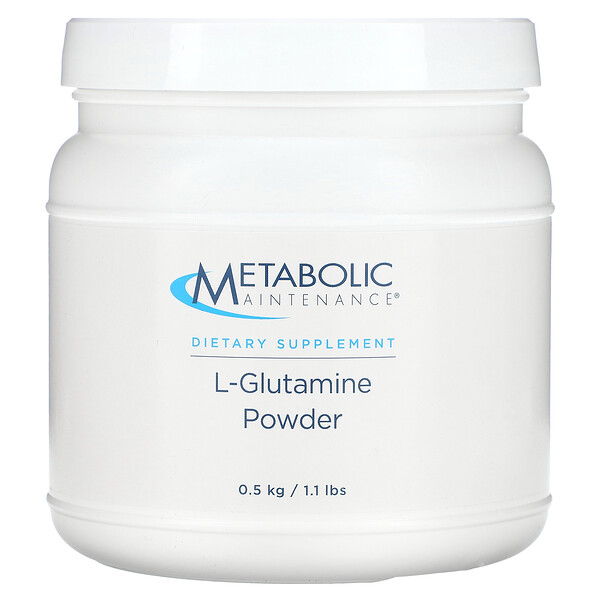 Порошок L-глютамина, 1,1 фунта (0,5 кг) Metabolic Maintenance
