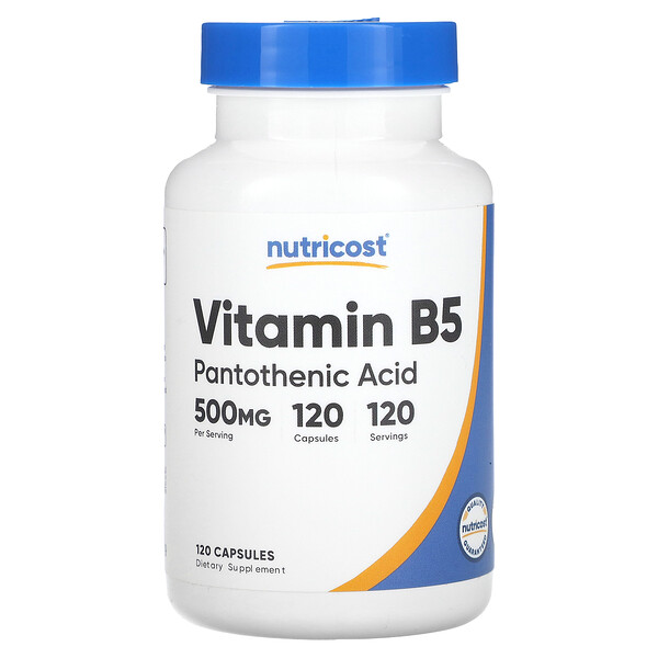 Витамин B5 - 500 мг - 120 капсул - Nutricost Nutricost