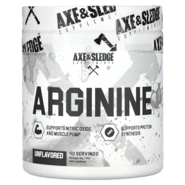 Basics, Аргинин, без вкуса, 7,05 унции (200 г) Axe & Sledge Supplements