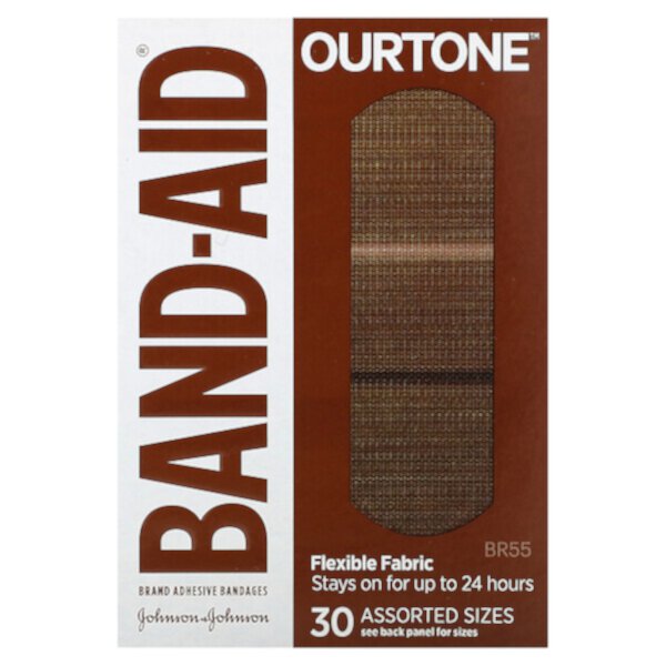 Лейкопластыри, Ourtone, гибкая ткань, BR55, 30 разных размеров Band Aid