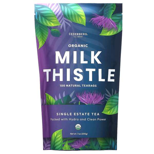 Single Estate Tea, Organic Milk Thistle, Caffeine Free, 100 Natural Tea Bags (Чайные пакетики), 7 oz (Унции) (200 g) Cederberg Tea Co