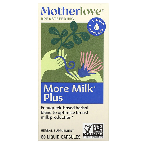 Грудное вскармливание, More Milk Plus, 60 капсул с жидкостью Motherlove