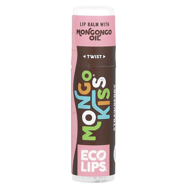 Mongo Kiss, Бальзам для губ, клубника и лаванда, 0,25 унции (7 г) Eco Lips