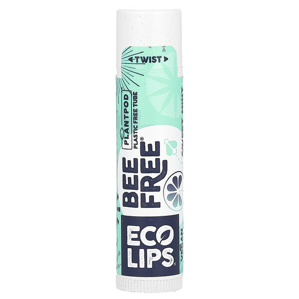 Bee Free, Веганский бальзам для губ, сладкая мята, 0,15 унции (4,25 г) Eco Lips Inc.