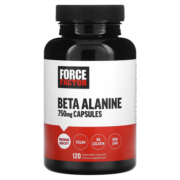 Бета-аланин, 750 мг, 120 растительных капсул Force Factor