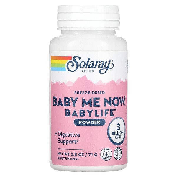 Лиофилизированный Baby Me Now, порошок Babylife, 3 миллиарда КОЕ, 2,5 унции (71 г) Solaray