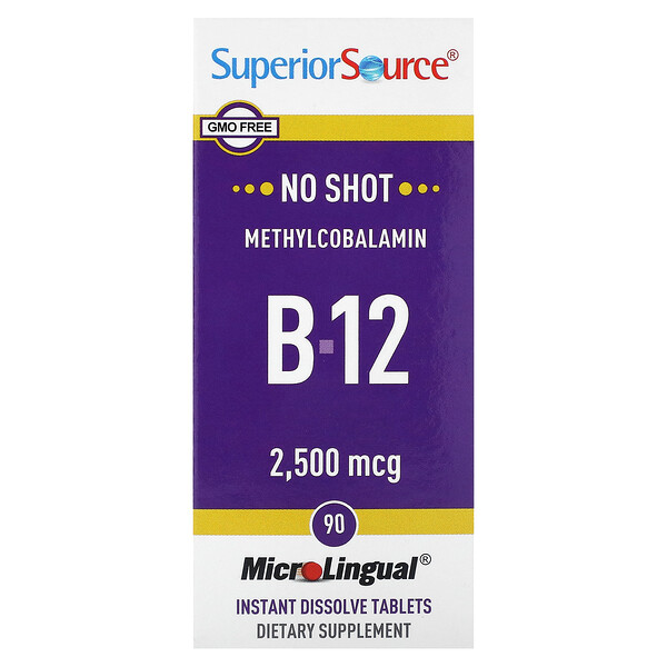 Метилкобаламин B-12 - 2500 мкг - 90 таблеток для рассасывания - Superior Source Superior Source