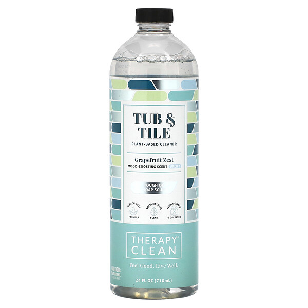 Tub & Tile, Очиститель на растительной основе, цедра грейпфрута, 24 жидких унции (710 мл) Therapy Clean
