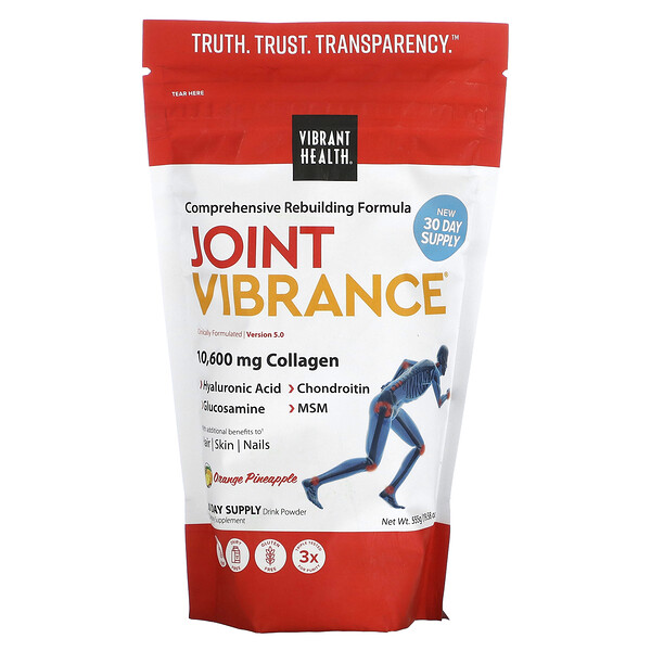 Joint Vibrance, Апельсин Ананас - 10600 мг коллагена - 555 г - VIBRANT VIBRANT