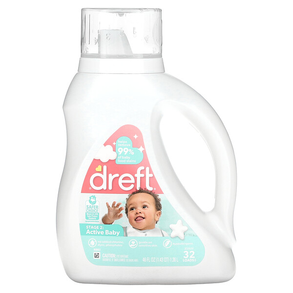 Порошок для стирки детской одежды Dreft Baby Detergent, Stage 2, 46 fl oz (1.36 l) Dreft