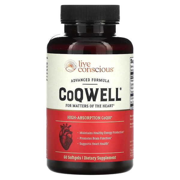 CoQWell, 60 мягких таблеток Live Conscious