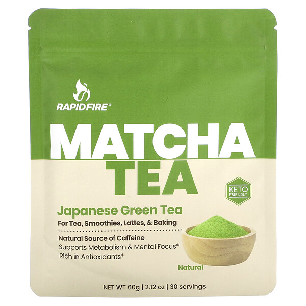Matcha Tea, Японский зеленый чай, 2,12 унции (60 г) RAPIDFIRE