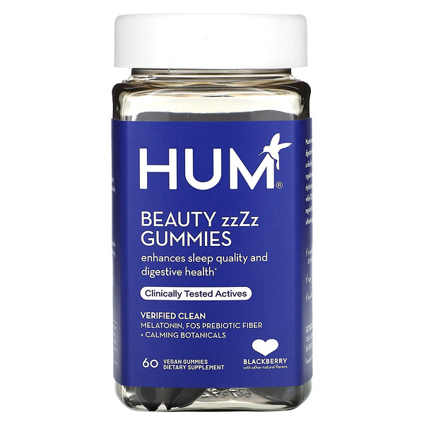 Beauty zzZz Gummies, Blackberry, 60 веганских жевательных конфет HUM Nutrition