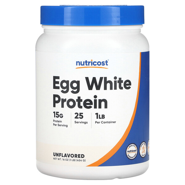 Протеин яичного белка, без вкуса, 1 фунт (454 г) Nutricost
