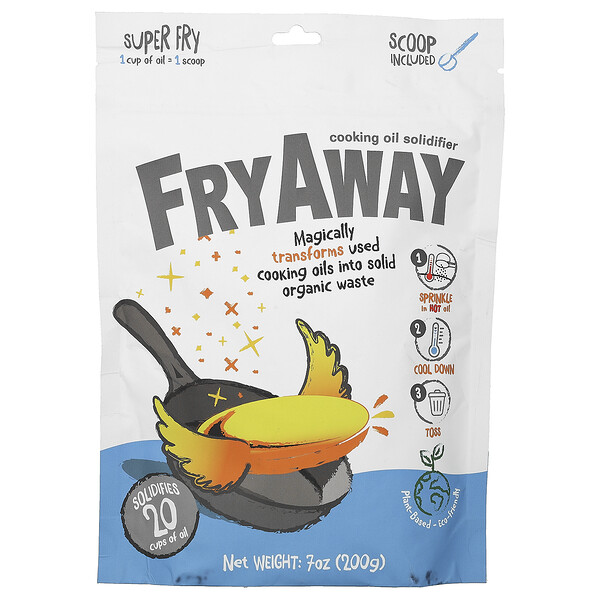 Отвердитель растительного масла, Super Fry, 7 унций (200 г) FryAway