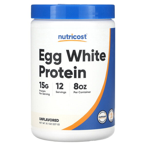 Протеин яичного белка, без вкуса, 8,1 унции (227 г) Nutricost