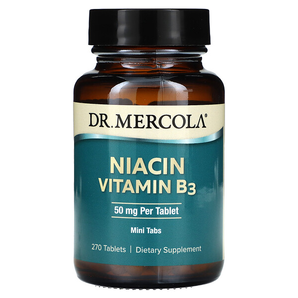 Ниацин, витамин B3, 50 мг, 270 таблеток Dr. Mercola