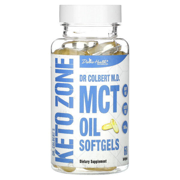 Dr. Colbert's Keto Zone, мягкие таблетки с маслом MCT, 1000 мг, 60 мягких таблеток Divine Health