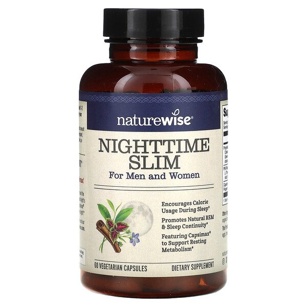 NightTime Slim, для мужчин и женщин, 60 вегетарианских капсул NatureWise