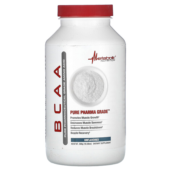 BCAA, Unflavored (Без вкуса) , 10.58 oz (Унции) (300 g) Metabolic Nutrition