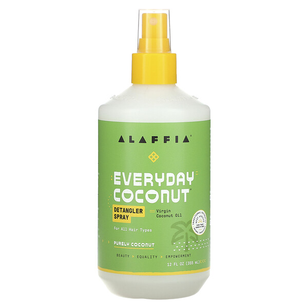 Кокосовый спрей для распутывания волос на каждый день, для всех типов волос, 12 жидких унций (355 мл) Alaffia
