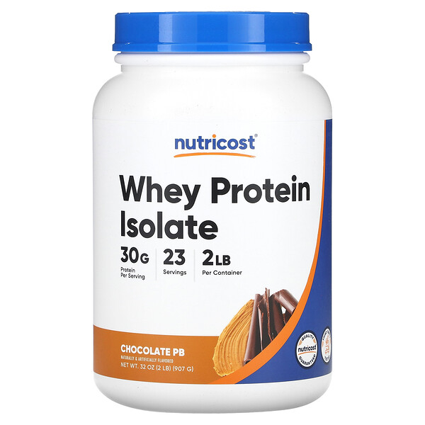 Изолят сывороточного протеина, шоколад PB, 2 фунта (907 г) Nutricost