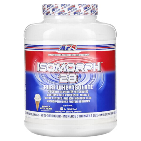 Isomorph 28, Pure Whey Isolate, ванильное мороженое, 5 фунтов (2,27 кг) APS
