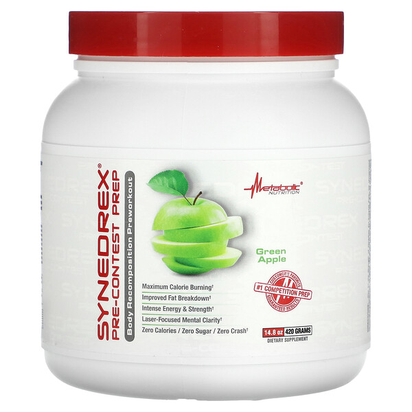 Synedrex, Подготовка к соревнованиям, зеленое яблоко, 14,8 унции (420 г) Metabolic Nutrition