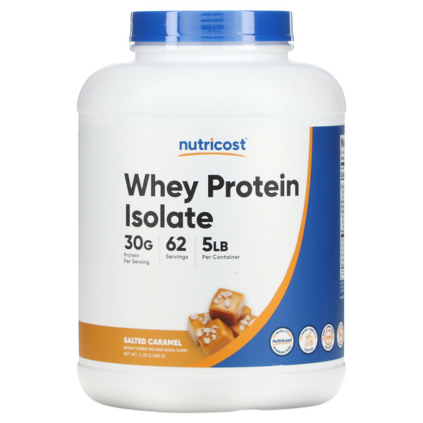 Изолят сывороточного протеина, соленая карамель, 5 фунтов (2268 г) Nutricost