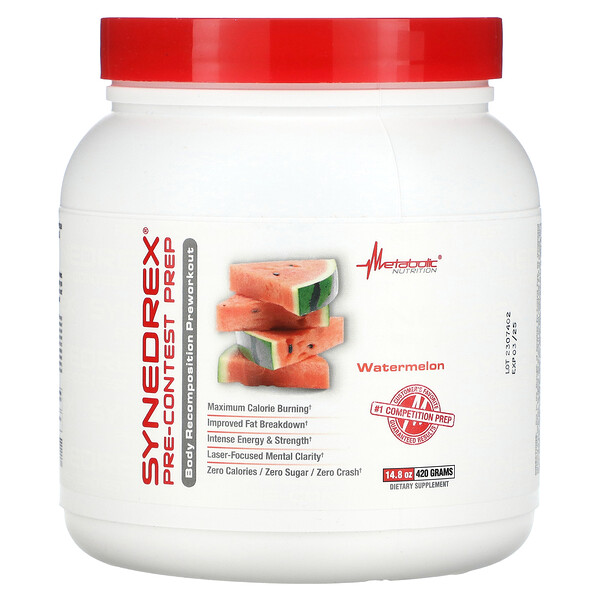 Synedrex, Подготовка к соревнованиям, арбуз, 14,8 унции (420 г) Metabolic Nutrition