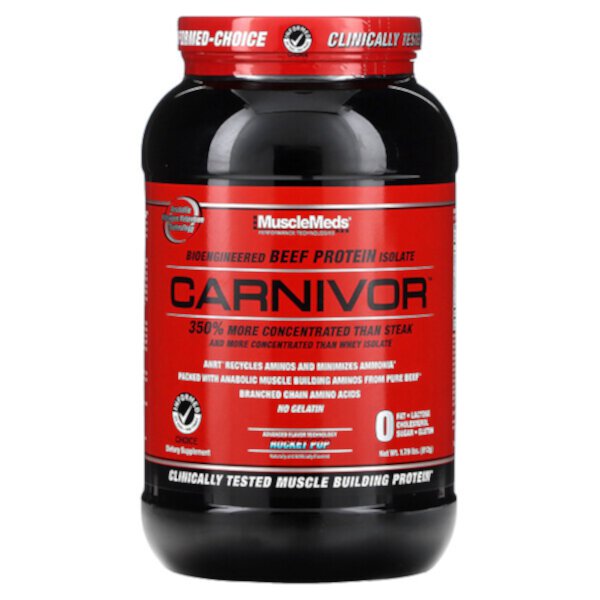 Carnivor, Биоинженерный изолят говяжьего белка, Rocket Pop, 1,79 фунта (812 г) MuscleMeds