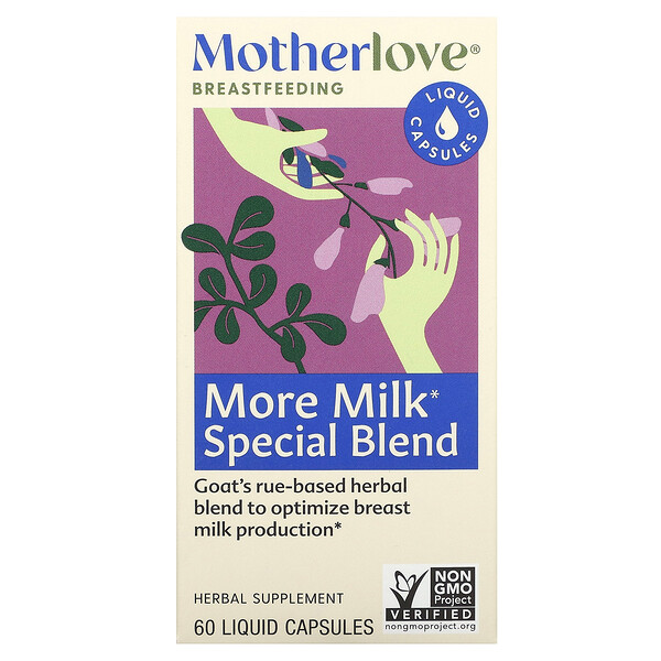 Грудное вскармливание, Специальная смесь More Milk, 60 капсул с жидкостью Motherlove