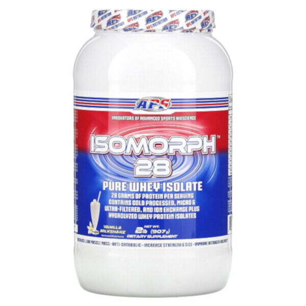 Isomorph 28, Pure Whey Isolate, ванильный молочный коктейль, 2 фунта (907 г) APS