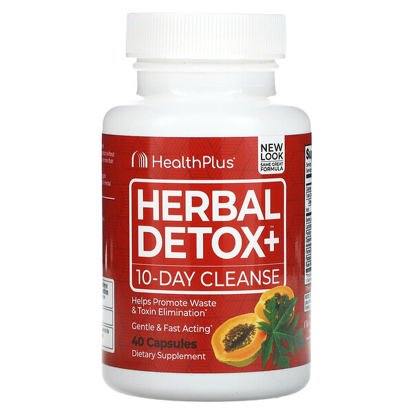 Herbal Detox+, 10-дневное очищение, 40 капсул Health Plus