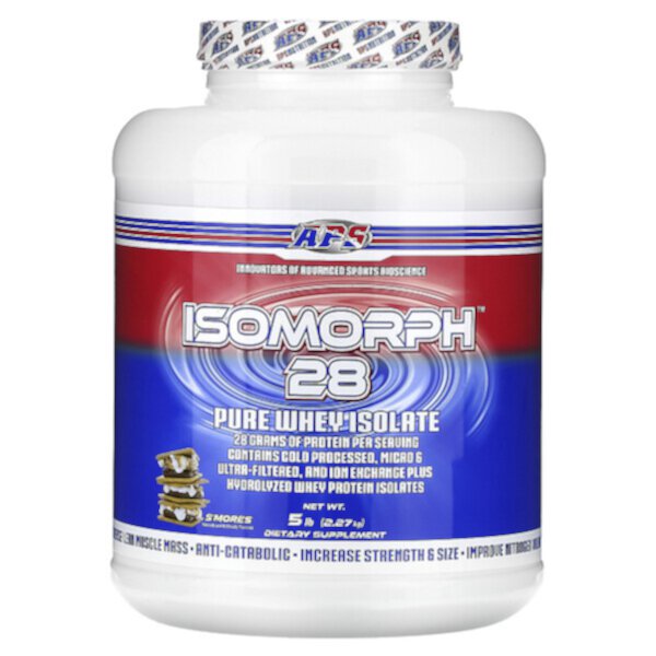 Isomorph 28, Pure Whey Isolate, S'mores, 5 фунтов (2,27 кг) APS
