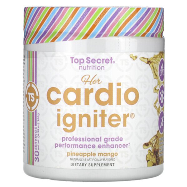 Her Cardio Igniter, Усилитель производительности профессионального уровня, ананас и манго, 6,35 унции (180 г) Top Secret Nutrition