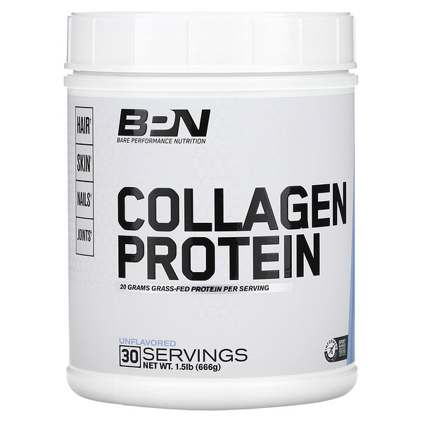 Коллагеновый протеин, без вкуса, 1,5 фунта (666 г) Bare Performance Nutrition